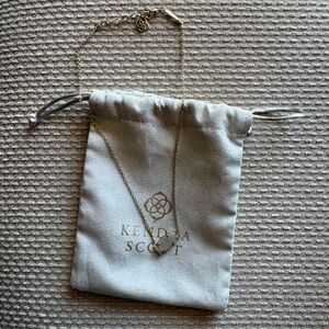 Kendra Scott Gold Tone Heart Pendant Necklace with Logo Pouch